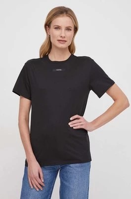 Zdjęcie produktu Calvin Klein t-shirt bawełniany damski kolor czarny