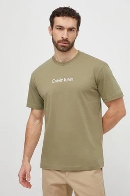 Zdjęcie produktu Calvin Klein t-shirt bawełniany kolor zielony wzorzysty