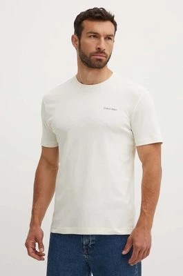 Zdjęcie produktu Calvin Klein t-shirt bawełniany męski kolor beżowy gładki K10K109894