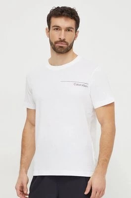 Zdjęcie produktu Calvin Klein t-shirt bawełniany męski kolor biały z nadrukiem