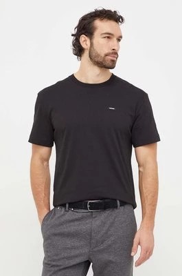 Zdjęcie produktu Calvin Klein t-shirt bawełniany męski kolor czarny gładki