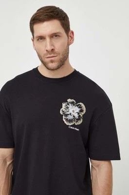 Zdjęcie produktu Calvin Klein t-shirt bawełniany męski kolor czarny z aplikacją