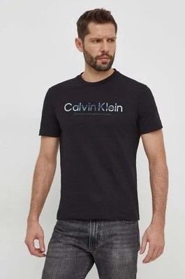 Zdjęcie produktu Calvin Klein t-shirt bawełniany męski kolor czarny z nadrukiem