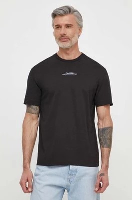Zdjęcie produktu Calvin Klein t-shirt bawełniany męski kolor czarny z nadrukiem K10K112486