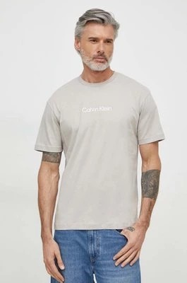 Zdjęcie produktu Calvin Klein t-shirt bawełniany męski kolor szary wzorzysty