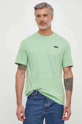 Zdjęcie produktu Calvin Klein t-shirt bawełniany męski kolor zielony gładki