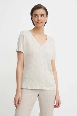 Zdjęcie produktu Calvin Klein t-shirt lniany kolor beżowy K20K207261