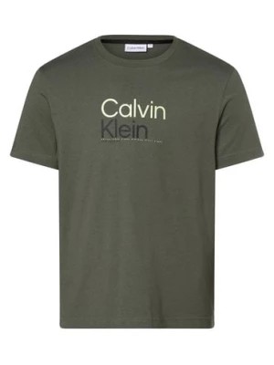 Zdjęcie produktu Calvin Klein T-shirt męski Mężczyźni Bawełna zielony nadruk,