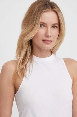 Zdjęcie produktu Calvin Klein top bawełniany kolor biały