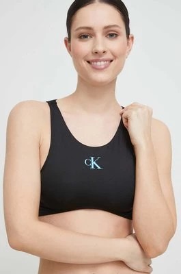 Zdjęcie produktu Calvin Klein top kąpielowy kolor czarny miękka miseczka