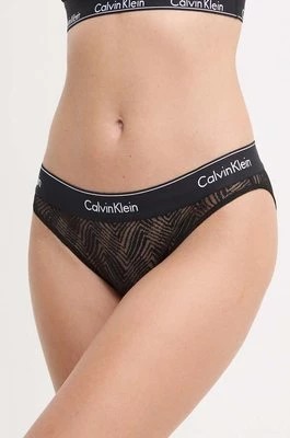 Zdjęcie produktu Calvin Klein Underwear figi kolor czarny z koronki 000QF7712E