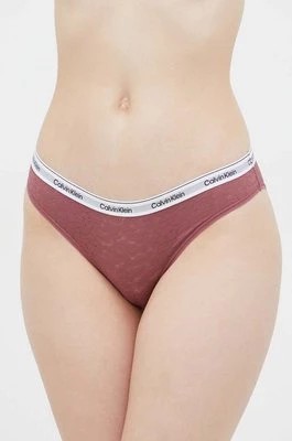 Zdjęcie produktu Calvin Klein Underwear figi kolor czerwony z koronki