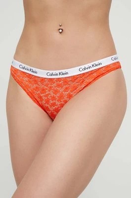 Zdjęcie produktu Calvin Klein Underwear figi kolor pomarańczowy z koronki