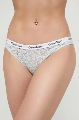Zdjęcie produktu Calvin Klein Underwear figi kolor turkusowy z koronki