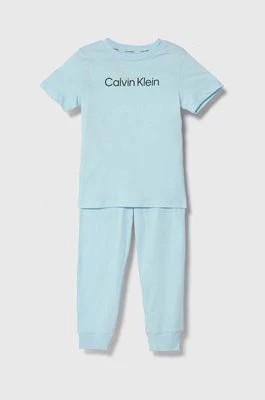 Zdjęcie produktu Calvin Klein Underwear piżama bawełniana dziecięca kolor niebieski z nadrukiem