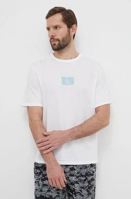Zdjęcie produktu Calvin Klein Underwear piżama bawełniana kolor biały wzorzysta