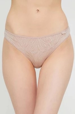 Zdjęcie produktu Calvin Klein Underwear stringi kolor beżowy z koronki