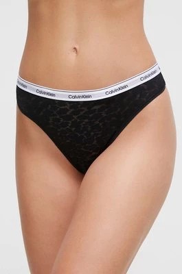 Zdjęcie produktu Calvin Klein Underwear stringi kolor czarny z koronki