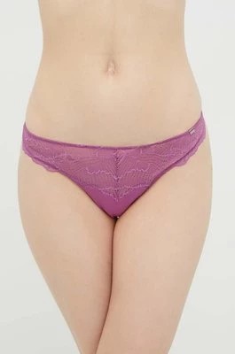 Zdjęcie produktu Calvin Klein Underwear stringi kolor fioletowy z koronki