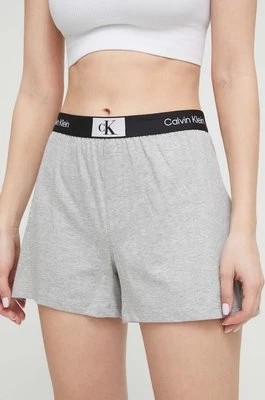 Zdjęcie produktu Calvin Klein Underwear szorty bawełniane lounge kolor szary z nadrukiem high waist