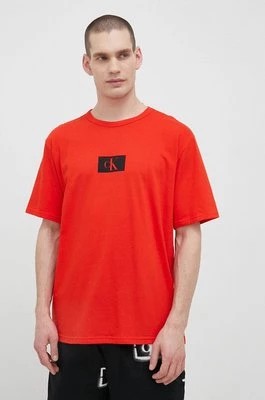 Zdjęcie produktu Calvin Klein Underwear t-shirt piżamowy bawełniany kolor czerwony wzorzysta