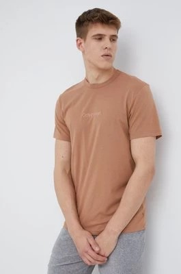 Zdjęcie produktu Calvin Klein Underwear t-shirt piżamowy męski kolor brązowy z aplikacją