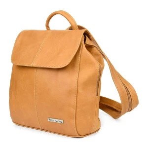 Zdjęcie produktu Camel Beltimore plecak skórzany damski z klapą solidny pomarańczowy Merg