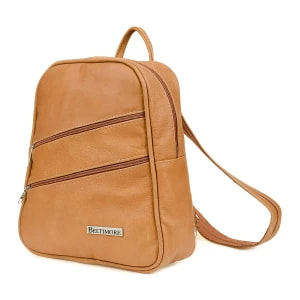 Zdjęcie produktu Camelowy plecak torebka damska Skórzana Beltimore brązowy, beżowy Merg