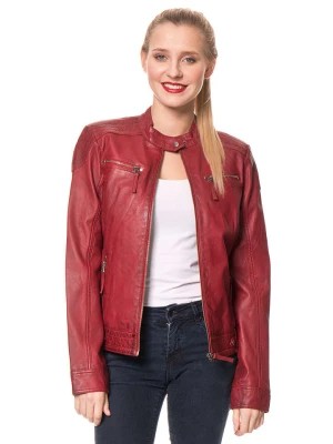 Zdjęcie produktu Caminari Skórzana kurtka "Marry" w kolorze czerwonym rozmiar: XXL