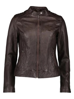 Zdjęcie produktu Caminari Skórzana kurtka "Maryl" w kolorze ciemnobrązowym rozmiar: 46