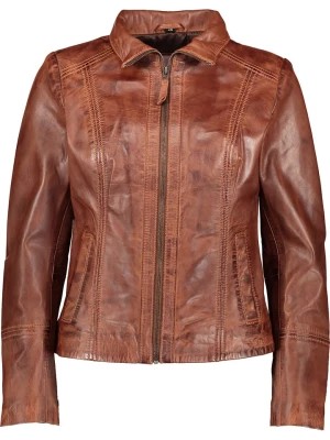 Zdjęcie produktu Caminari Skórzana kurtka "Matty" w kolorze brązowym rozmiar: 40