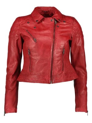 Zdjęcie produktu Caminari Skórzana kurtka "Ovio" w kolorze czerwonym rozmiar: 34