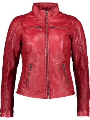 Zdjęcie produktu Caminari Skórzana kurtka "Sabi" w kolorze czerwonym rozmiar: 42
