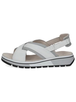 Zdjęcie produktu Caprice Skórzane sandały w kolorze białym na koturnie rozmiar: 40