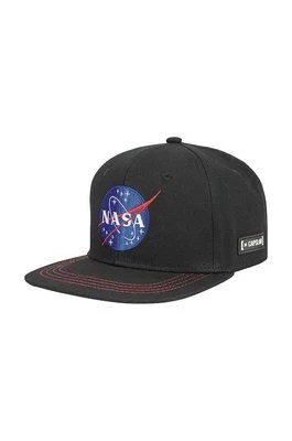 Zdjęcie produktu Capslab czapka z daszkiem bawełniana X NASA kolor czarny z aplikacją