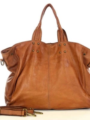 Zdjęcie produktu CARLA - Torebka designerska shopper bag vera pelle skóra brąz karmel Merg