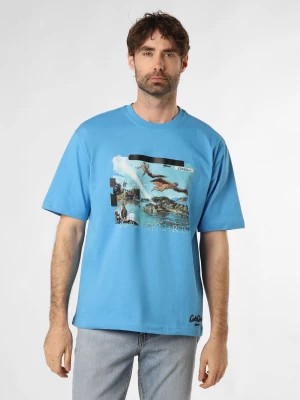 Zdjęcie produktu Carlo Colucci Koszulka męska Mężczyźni Bawełna niebieski nadruk,