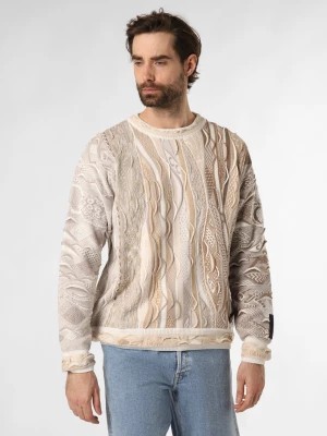 Zdjęcie produktu Carlo Colucci Męski sweter Mężczyźni Bawełna beżowy wzorzysty,