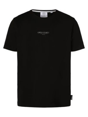 Zdjęcie produktu Carlo Colucci T-shirt męski Mężczyźni Bawełna czarny jednolity,