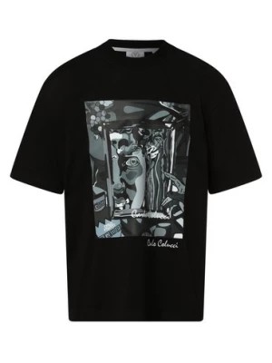 Zdjęcie produktu Carlo Colucci T-shirt męski Mężczyźni Bawełna czarny nadruk,