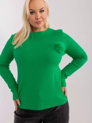 Zdjęcie produktu Casualowy sweter plus size z dzianiny zielony