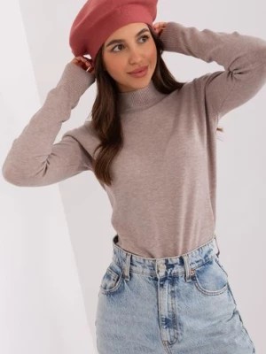 Zdjęcie produktu Ceglasta damska czapka zimowa typu beret z kaszmirem