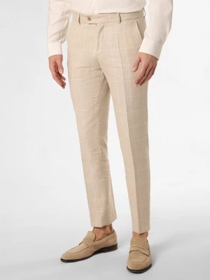 Zdjęcie produktu CG - CLUB of GENTS Spodnie z zawartością lnu - Paco Mężczyźni Slim Fit beżowy w kratkę,
