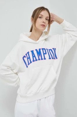 Zdjęcie produktu Champion bluza damska kolor beżowy z kapturem wzorzysta