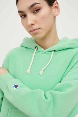 Zdjęcie produktu Champion bluza damska kolor zielony z kapturem gładka