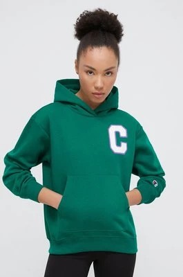 Zdjęcie produktu Champion bluza damska kolor zielony z kapturem z aplikacją