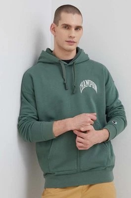 Zdjęcie produktu Champion bluza męska kolor zielony z kapturem gładka