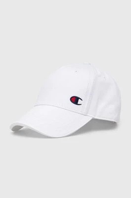 Zdjęcie produktu Champion czapka z daszkiem bawełniana kolor biały z aplikacją 805974