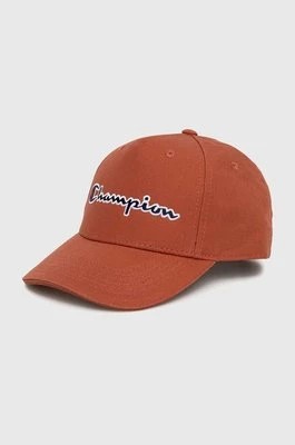 Zdjęcie produktu Champion czapka z daszkiem bawełniana kolor brązowy z aplikacją