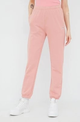 Zdjęcie produktu Champion spodnie dresowe 114925 damskie kolor różowy gładkie 114925-BS148